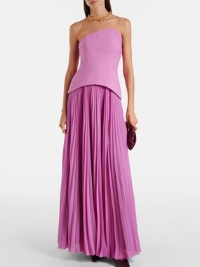 Solace London Berry Pink Pleated Maxi Gown